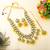 Vibrant yellow color kundan necklace set for cultural functions