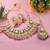 Royal purple color kundan necklace set with gold and gem detailing