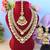 Stylish pink & pista green color kundan necklace set for bride