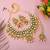 Traditional gold color kundan necklace set for wedding celebrations