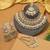 Pink & pista green color kundan necklace set