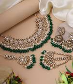 Green color kundan necklace set