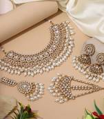 White color kundan necklace set