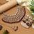 Maroon color kundan necklace set