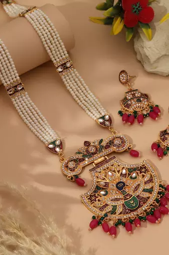 Multi color rajputi jewellery rani haar