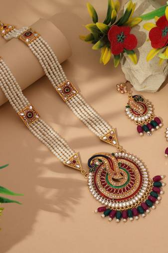 Multi color rajputi jewellery rani haar