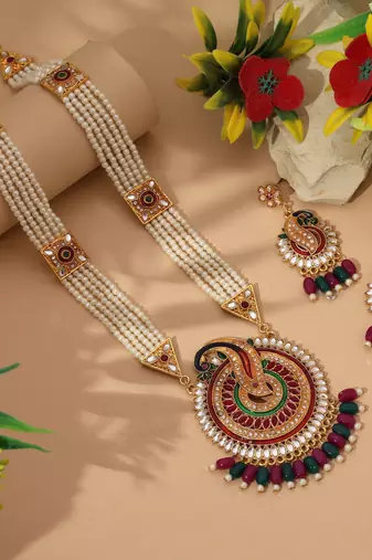 Multi color rajputi jewellery rani haar