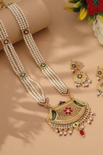 Multi color rajputi jewellery rani haar