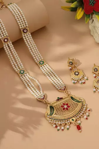 Multi color rajputi jewellery rani haar