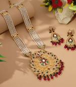 Maroon & green color rajputi jewellery rani haar
