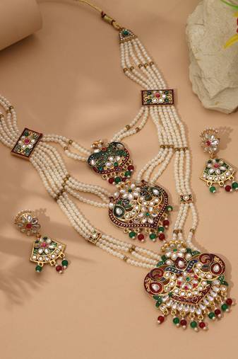 Multi color rajputi jewellery rani haar