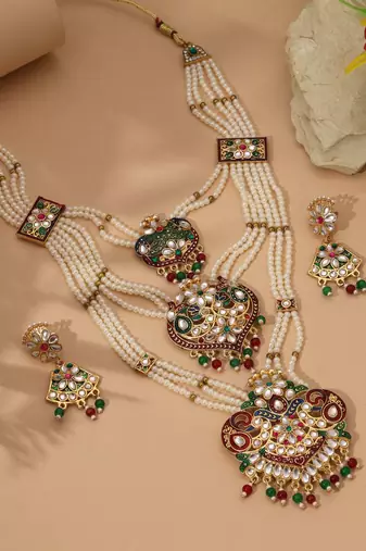 Multi color rajputi jewellery rani haar