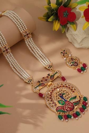 Multi color rajputi jewellery rani haar