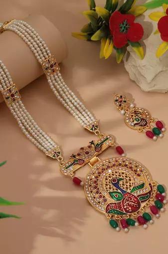 Multi color rajputi jewellery rani haar
