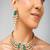 Gold plated kundan green stone necklace set