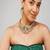 Gold plated kundan green stone necklace set