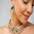 Gold plated kundan green stone necklace set