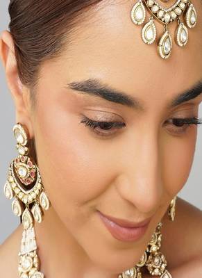 Gold plated kundan necklace set 2