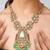 Gold plated kundan multicolor stone necklace set