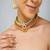 Gold plated kundan multicolor stone necklace set