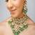 Gold plated kundan green stone necklace set