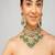 Gold plated kundan green stone necklace set