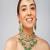 Gold plated kundan green stone necklace set