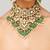 Gold plated kundan green stone necklace set