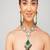 Gold plated kundan green stone necklace set