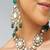 Gold plated kundan green stone necklace set