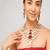 Gold plated kundan red stone necklace set
