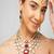 Gold plated kundan red stone necklace set