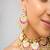 Gold plated kundan pink stone necklace set