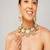 Gold plated kundan pink stone necklace set