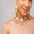 Gold plated kundan pink stone necklace set