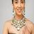 Gold plated kundan green stone necklace set