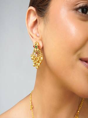 Gold plated kundan necklace set 2