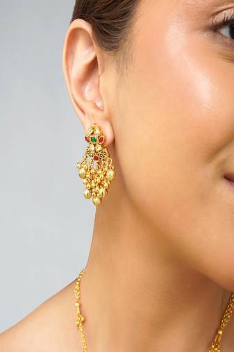 Gold plated kundan necklace set
