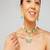 Gold plated kundan green stone necklace set