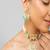 Gold plated kundan green stone necklace set