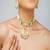 Gold plated kundan green stone necklace set