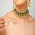 Gold plated kundan green stone choker necklace set