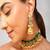Gold plated kundan green stone choker necklace set