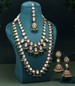 Green color kundan necklace set