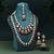 Maroon color kundan necklace set