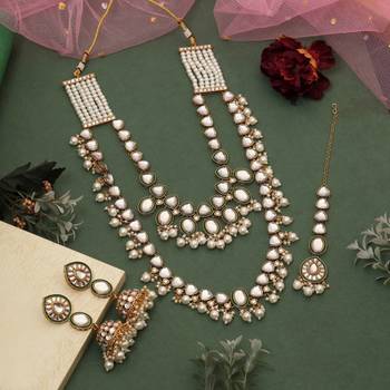White color kundan necklace set 2