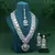 White gold color kundan necklace set