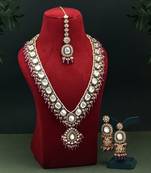 Purple color kundan necklace set