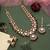 Maroon color meena work kundan necklace set