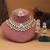 Pista green & pink color meena work kundan necklace set